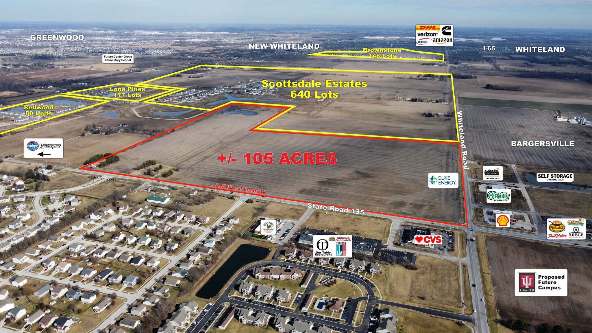 SR 135 & Whiteland Road, Bargersville, IN à vendre Photo du bâtiment- Image 1 de 2