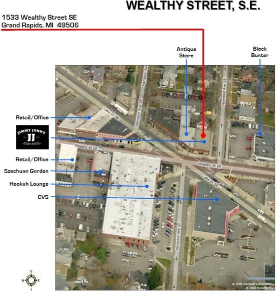 1533 Wealthy St SE, Grand Rapids, MI for lease - Aerial - Image 2 of 9