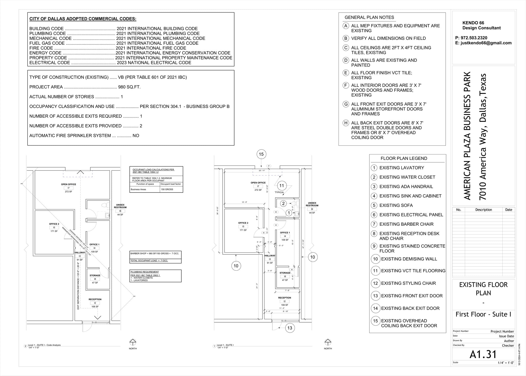 7010 American Way, Dallas, TX à louer Plan d’étage- Image 1 de 1