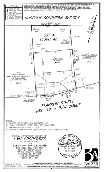 1710 Franklin St, Rocky Mount, VA à vendre - Plan de site - Image 2 de 2