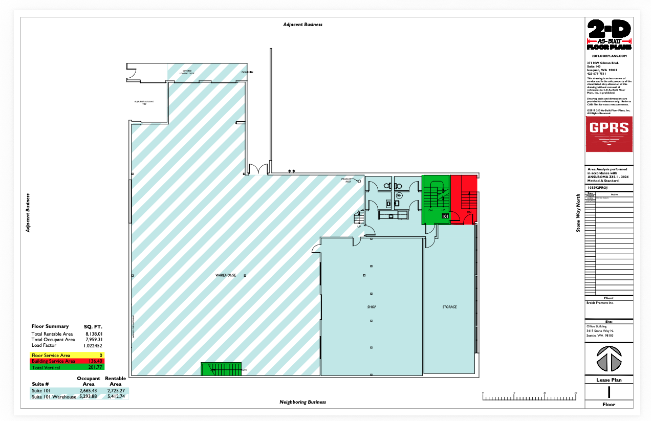 3415 Stone Way N, Seattle, WA for lease Floor Plan- Image 1 of 10