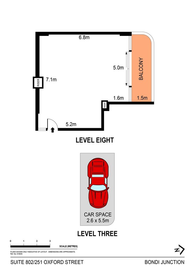 251 Oxford St, Bondi Junction, NSW 2022 - Unité 802 -  - Plan d’étage - Image 1 of 3