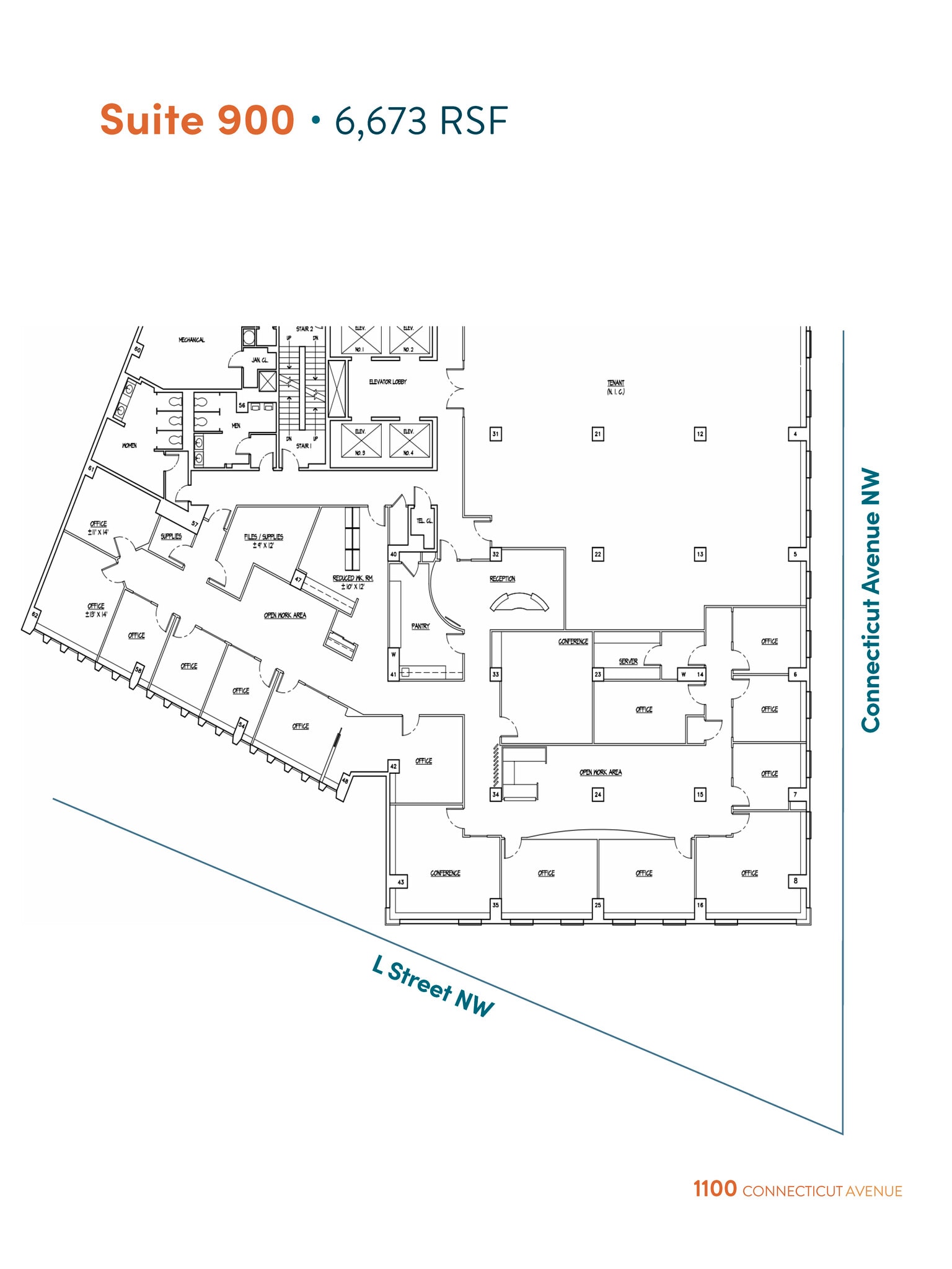 1100 Connecticut Ave NW, Washington, DC à louer Plan d’étage- Image 1 de 1