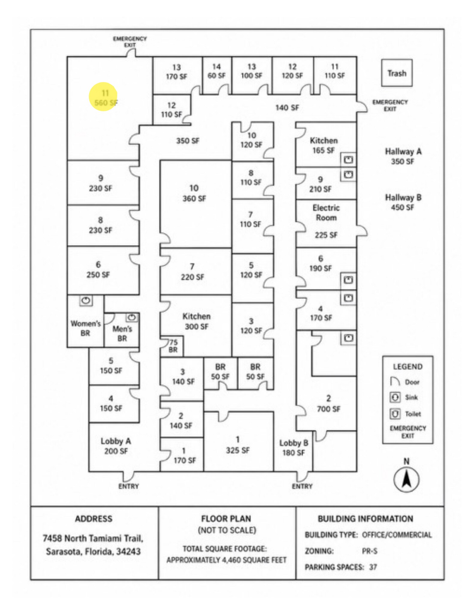 7458 N Tamiami Trl, Sarasota, FL for lease Floor Plan- Image 1 of 1