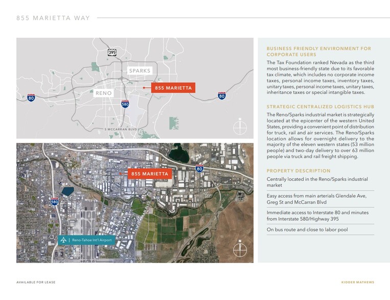 855 Marietta Way, Sparks, NV for lease - Aerial - Image 3 of 4