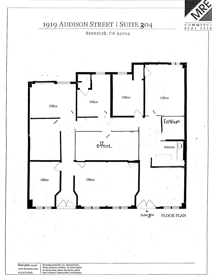 1919 Addison St, Berkeley, CA for lease Floor Plan- Image 1 of 1