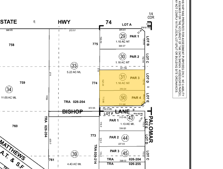26035 Palomar Rd, Menifee, CA for lease - Plat Map - Image 3 of 3