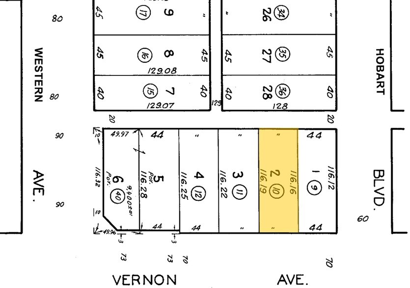 1639 W Vernon Ave, Los Angeles, CA à louer - Plan cadastral - Image 2 de 2