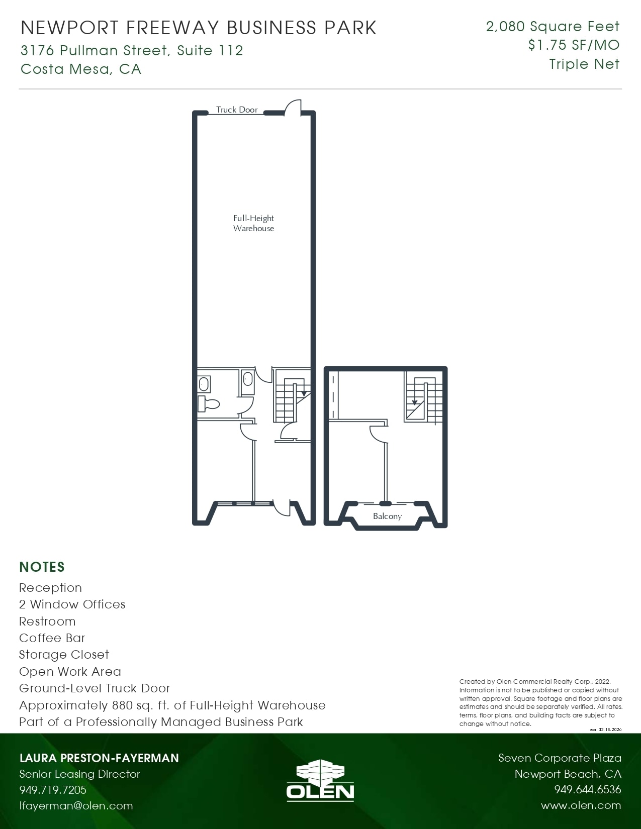 3176 Pullman St, Costa Mesa, CA à louer Plan d’étage- Image 1 de 1