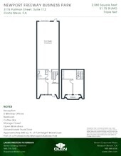 3176 Pullman St, Costa Mesa, CA à louer Plan d’étage- Image 1 de 1