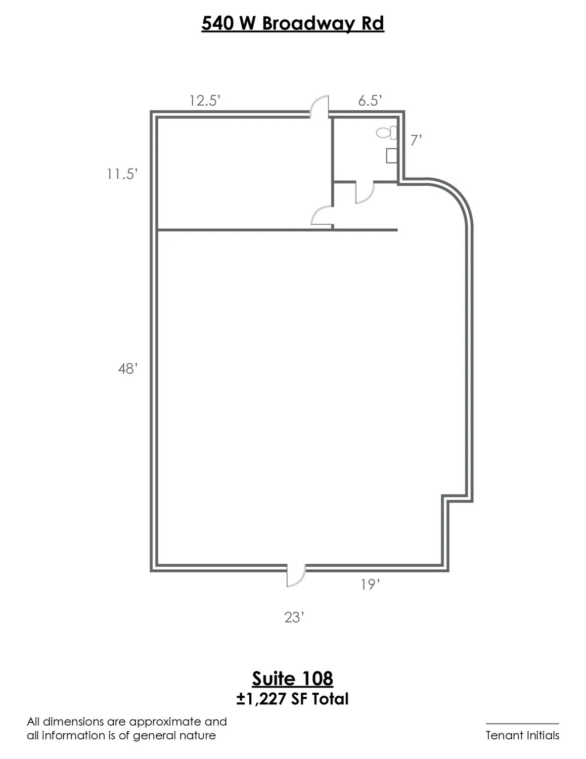 526 W Broadway Rd, Mesa, AZ à louer Plan d’étage- Image 1 de 1