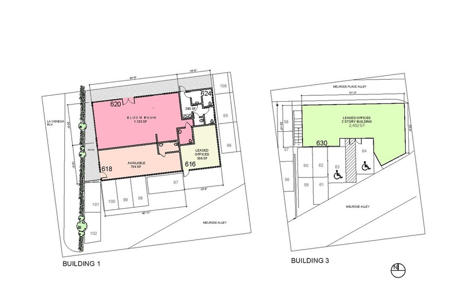 616-630 N La Cienega Blvd, West Hollywood, CA à louer - Plan d’étage - Image 3 de 7