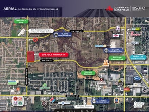 Elm Tree & SW 8th St, Bentonville, AR - Aerial map view