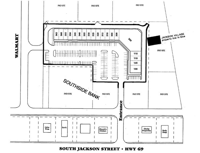1009 S Jackson St, Jacksonville, TX à louer - Plan d’étage - Image 2 de 9