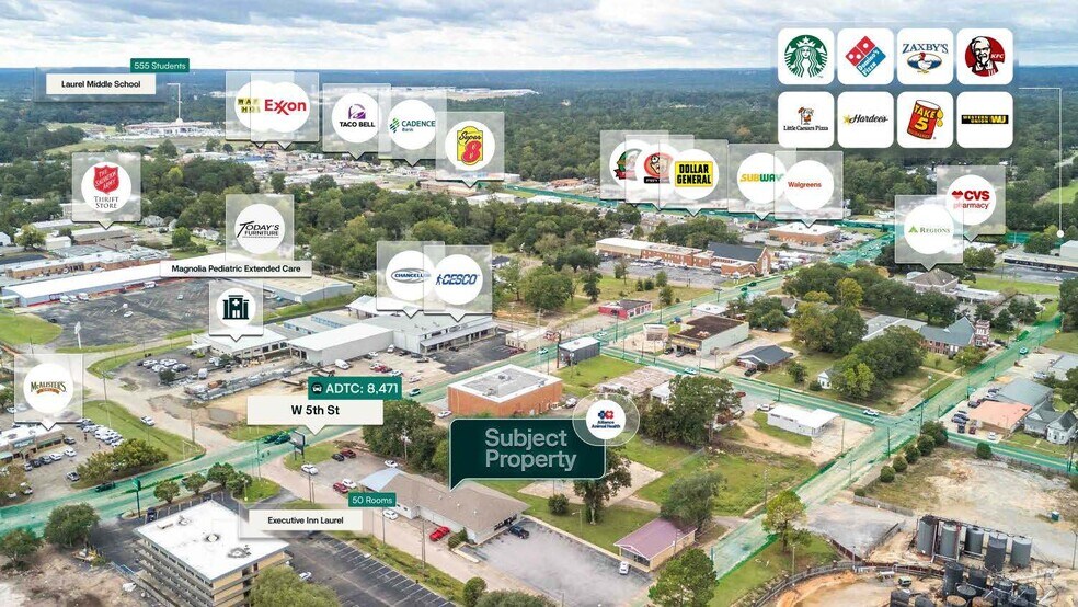 1206 W 6th St, Laurel, MS à vendre - Aérien - Image 3 de 3