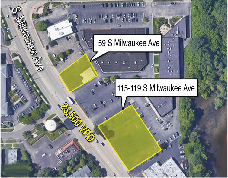 115-119 S Milwaukee Ave, Wheeling, IL for lease - Aerial - Image 2 of 3