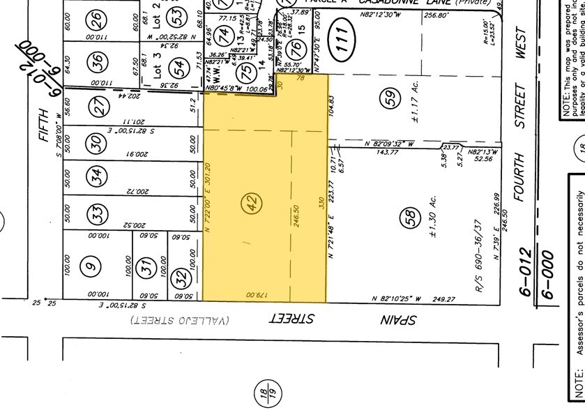 450 W Spain St, Sonoma, CA à vendre - Plan cadastral - Image 2 de 2