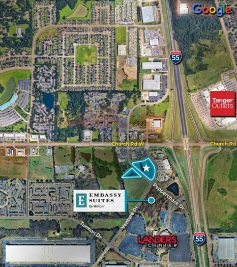 Venture Dr, Southaven, MS for sale - Aerial - Image 1 of 3