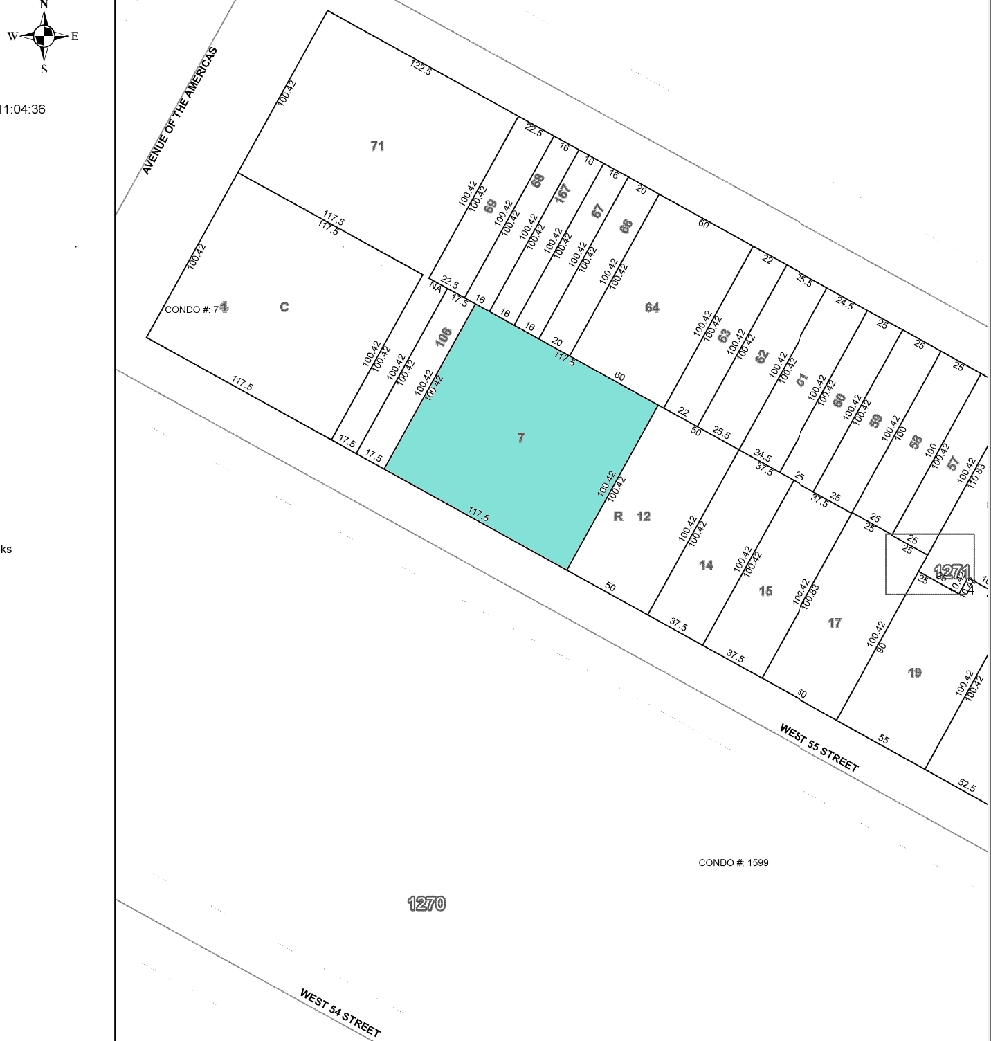 57-67 W 55th St, New York, NY à vendre Plan cadastral- Image 1 de 1