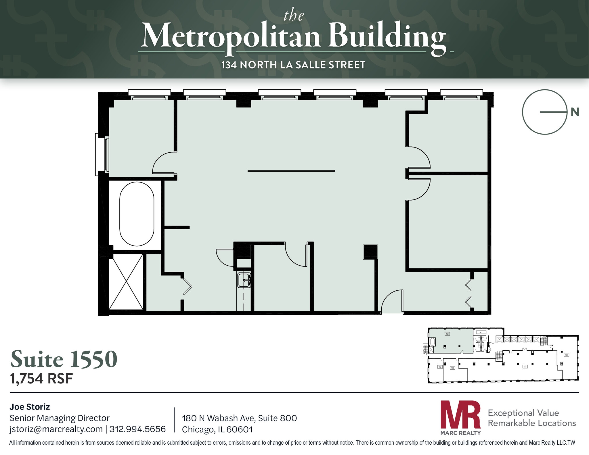 134 N LaSalle St, Chicago, IL à louer Plan d’étage- Image 1 de 6