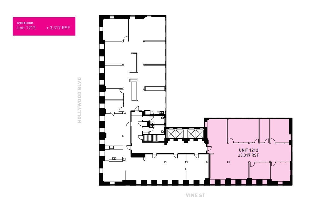 1680 N Vine St, Hollywood, CA for lease Floor Plan- Image 1 of 1