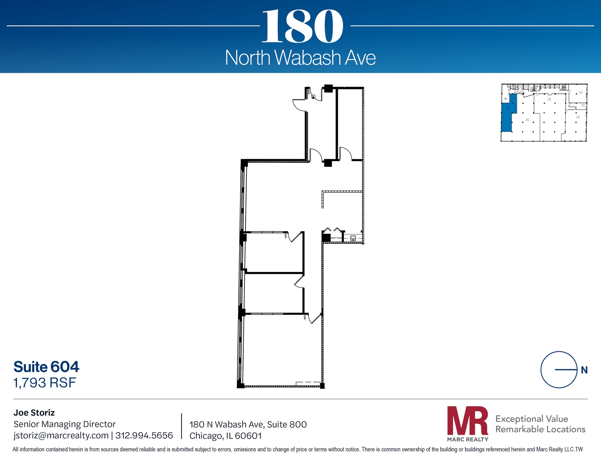 180 N Wabash Ave, Chicago, IL à louer Plan d’étage- Image 1 de 8