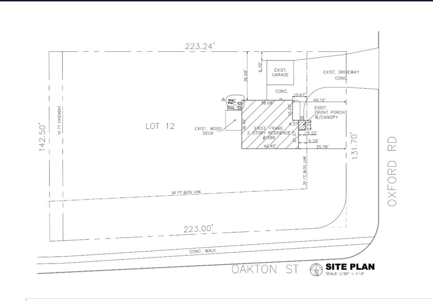 1596 Oxford Rd, Des Plaines, IL for sale - Site Plan - Image 2 of 3