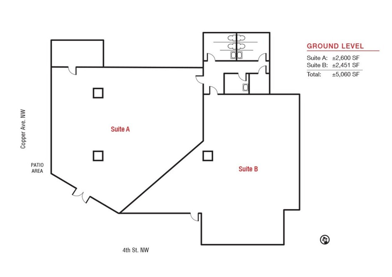 400 Tijeras Ave NW, Albuquerque, NM 87102 - Unit B -  - Floor Plan - Image 1 of 1