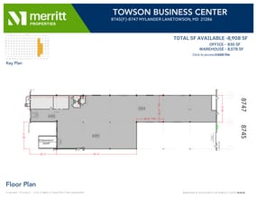 8701-8739 Mylander Ln, Towson, MD for lease Floor Plan- Image 1 of 2