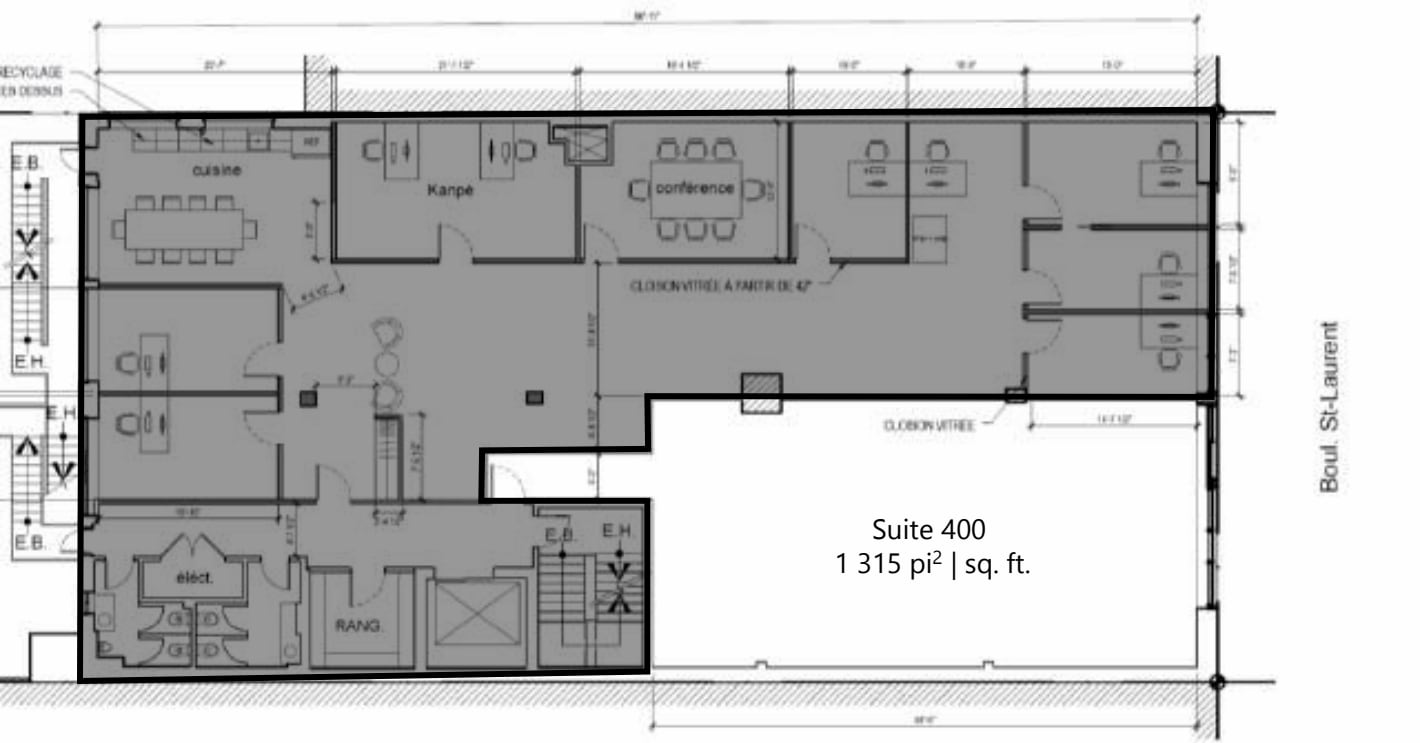 4428-4434 Boul Saint-Laurent, Montréal, QC à louer Plan d’étage- Image 1 de 1