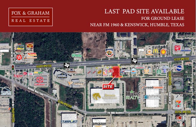 Plus de détails pour FM 1960 & Kenswick Rd, Humble, TX - Terrain à louer