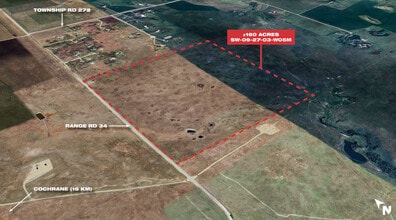 Range Road 34, Cochrane, AB - AERIAL  map view