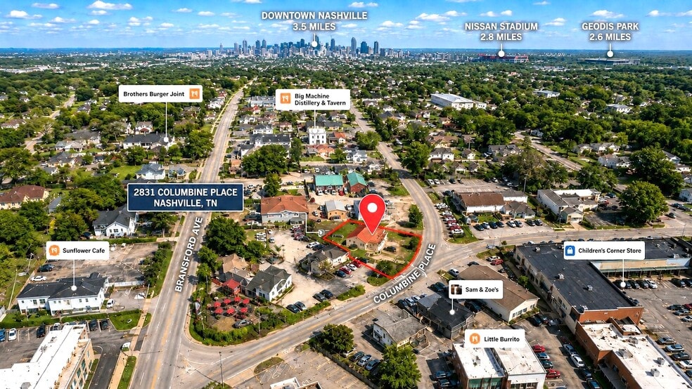 2831 Columbine Pl, Nashville, TN à vendre - Aérien - Image 2 de 19