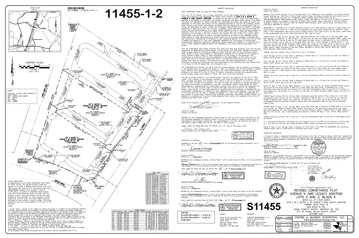 NEQ Legacy Dr & K Ave, Plano, TX à vendre Plan cadastral- Image 1 de 2