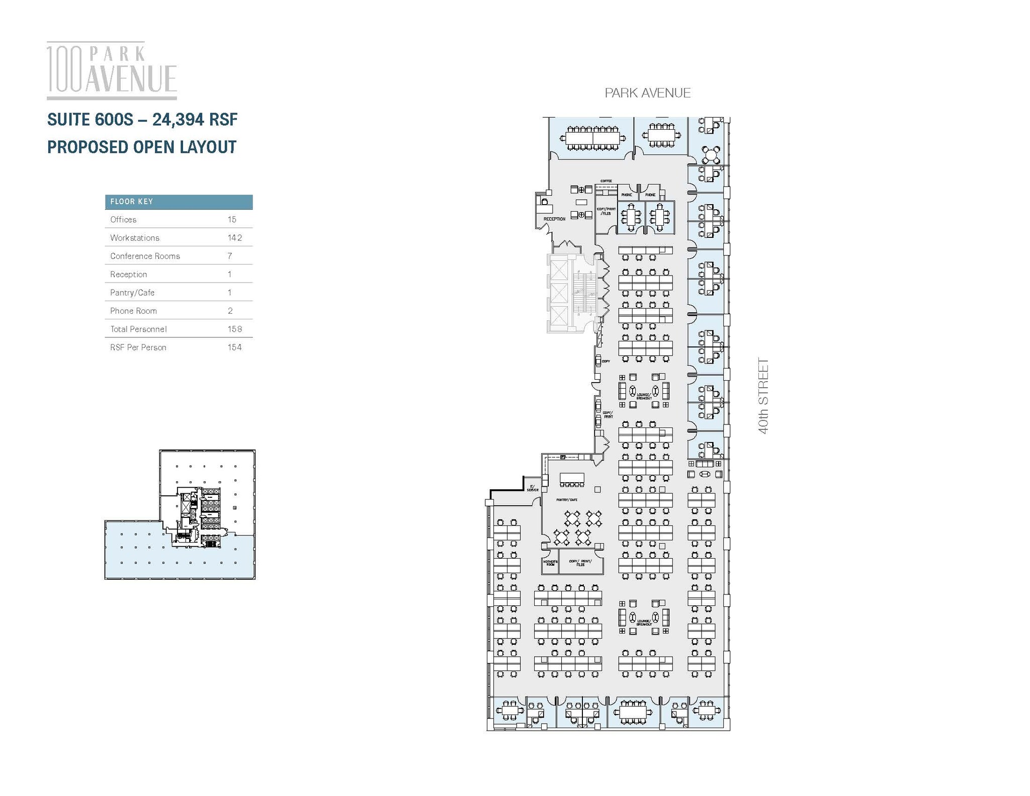 100 Park Ave, New York, NY à louer Plan d  tage- Image 1 de 2