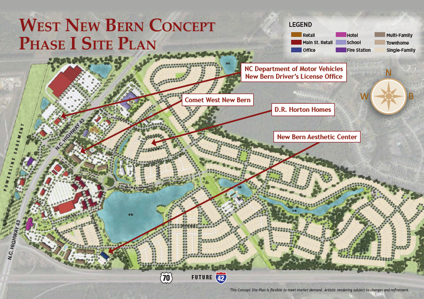 NC Highway 43 & US Highway 70, New Bern, NC à vendre - Plan de site - Image 1 de 1