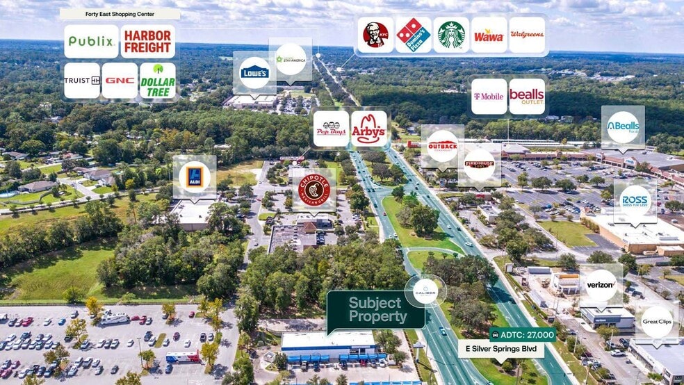 4956 E Silver Springs Blvd, Ocala, FL à vendre - Aérien - Image 3 de 3