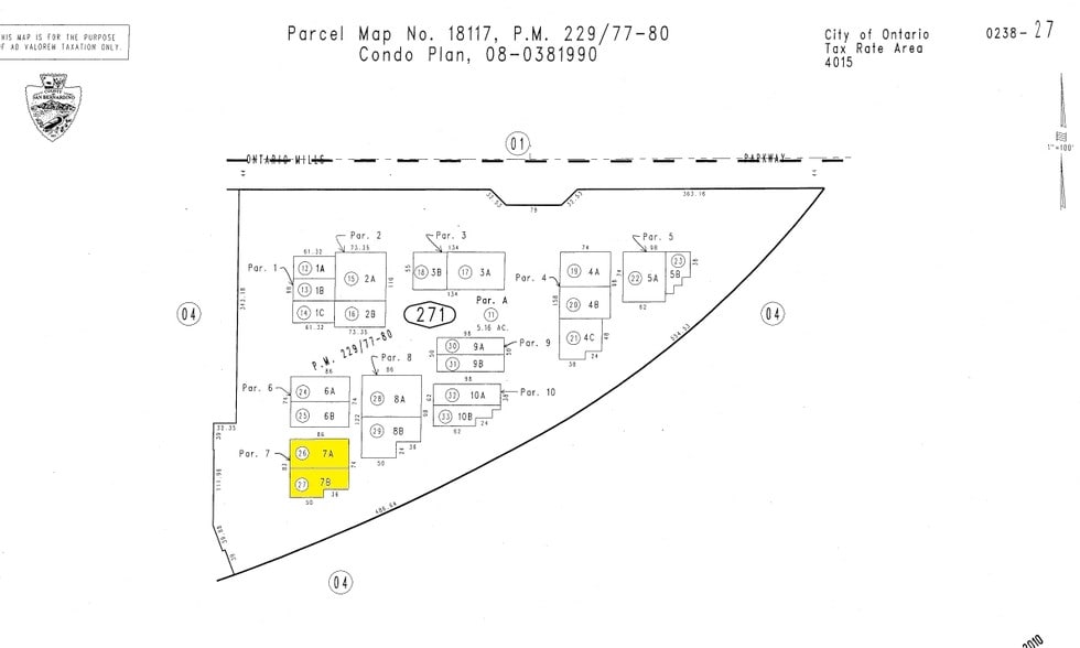 4686 Ontario Mills Pky, Ontario, CA for sale - Plat Map - Image 2 of 4