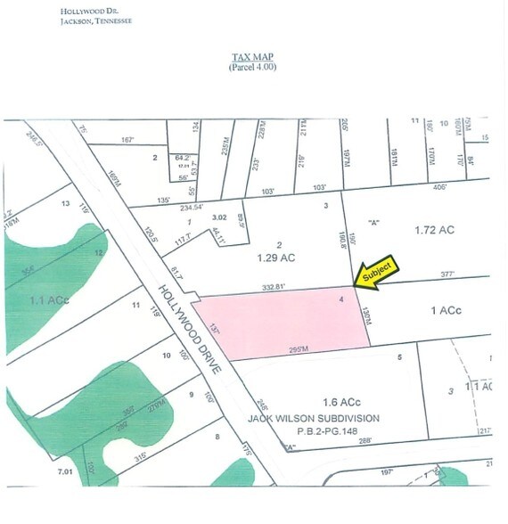 1421 Hollywood Dr, Jackson, TN à vendre - Plan cadastral - Image 3 de 13