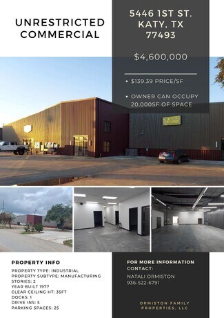 Plus de détails pour 5446 1st St, Katy, TX - Bureau/Médical à louer