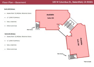 100 W Columbus St, Bakersfield, CA à louer Plan d’étage- Image 1 de 1