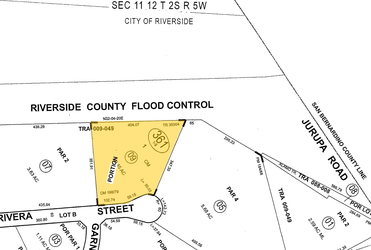 475 Rivera St, Riverside, CA à vendre Plan cadastral- Image 1 de 5