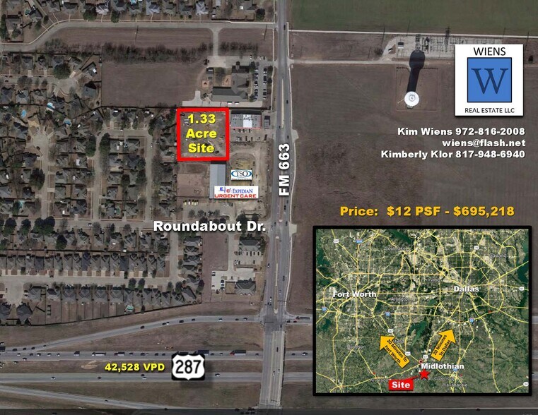 S 9th St., Midlothian, TX for sale - Aerial - Image 2 of 2