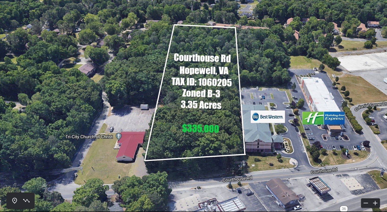 Courthouse Rd, Hopewell, VA for sale Aerial- Image 1 of 1