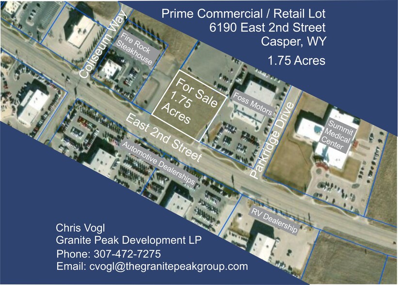 E 2nd St, Casper, WY for sale - Aerial - Image 1 of 2