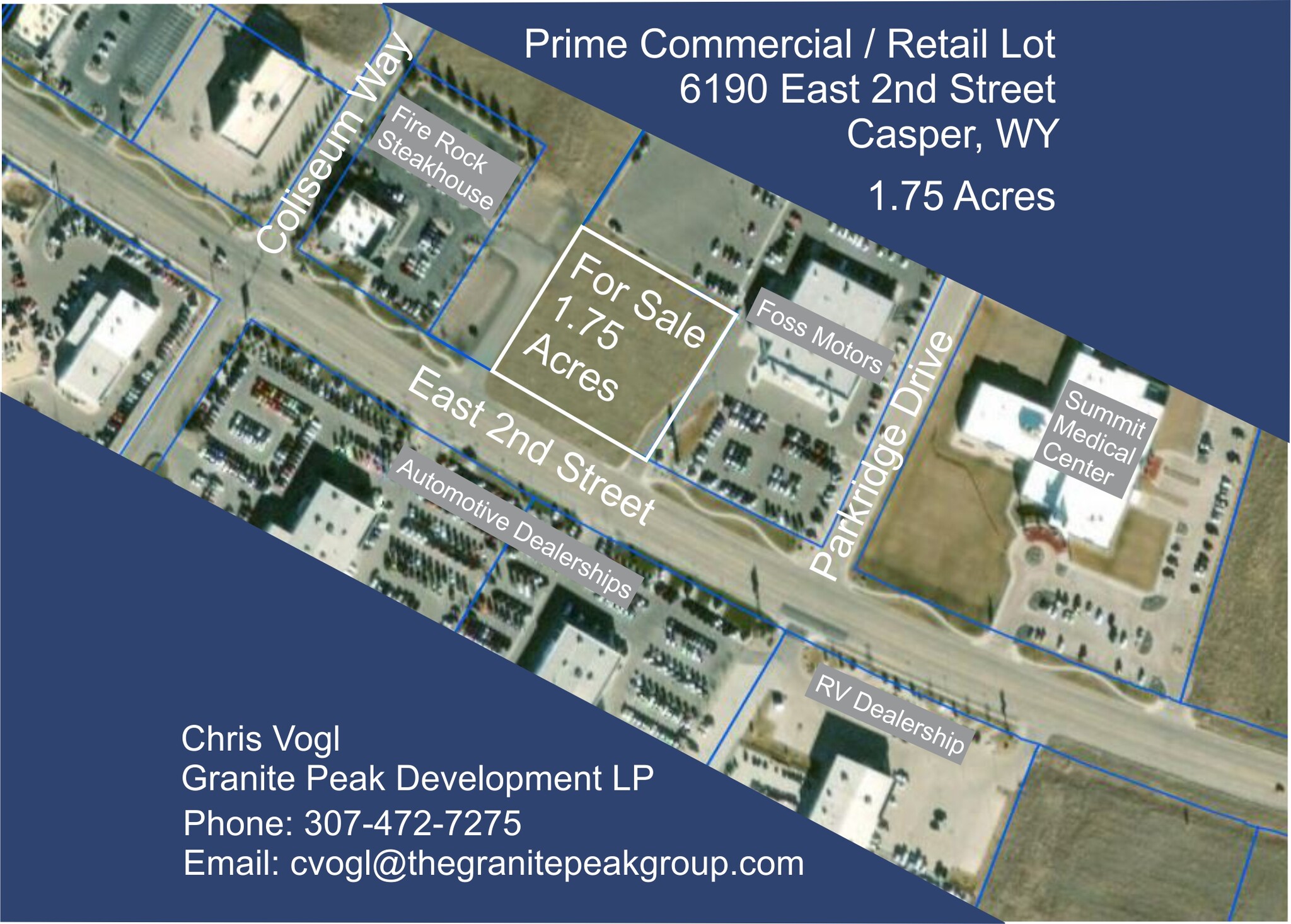 E 2nd St, Casper, WY for sale Aerial- Image 1 of 3