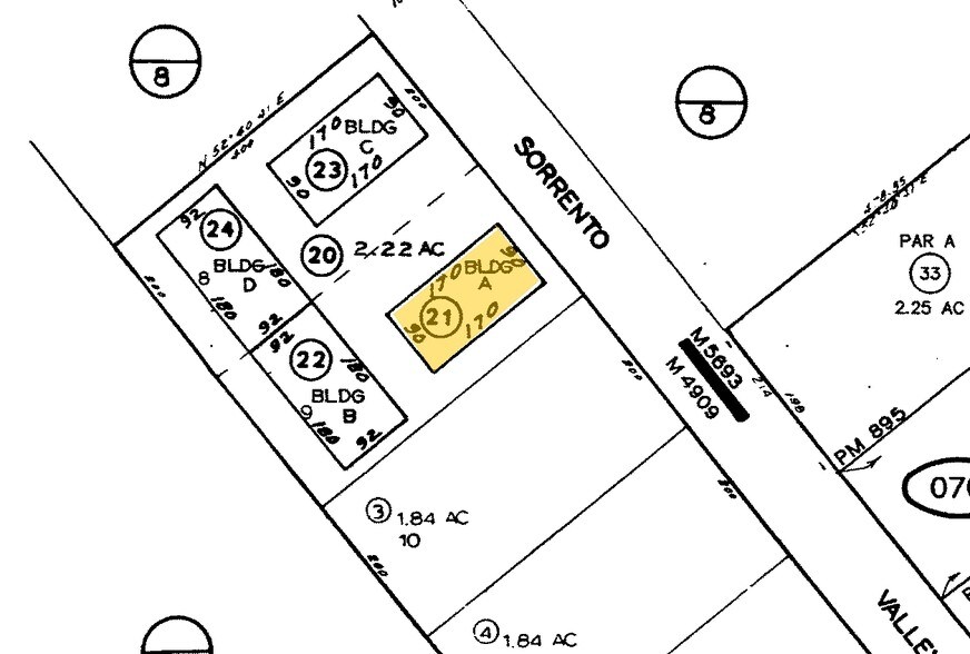 11558 Sorrento Valley Rd, San Diego, CA for lease - Plat Map - Image 2 of 5