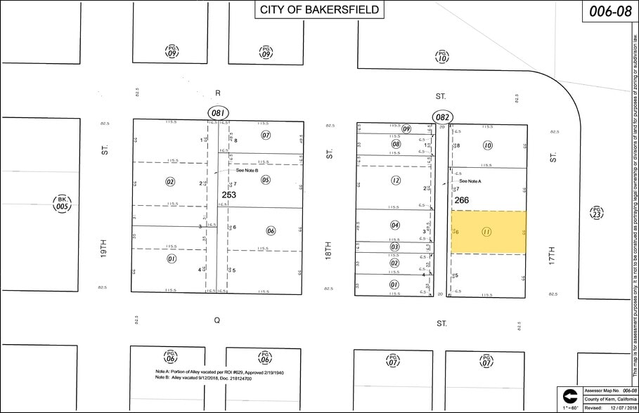 712 17th St, Bakersfield, CA for lease - Plat Map - Image 2 of 10