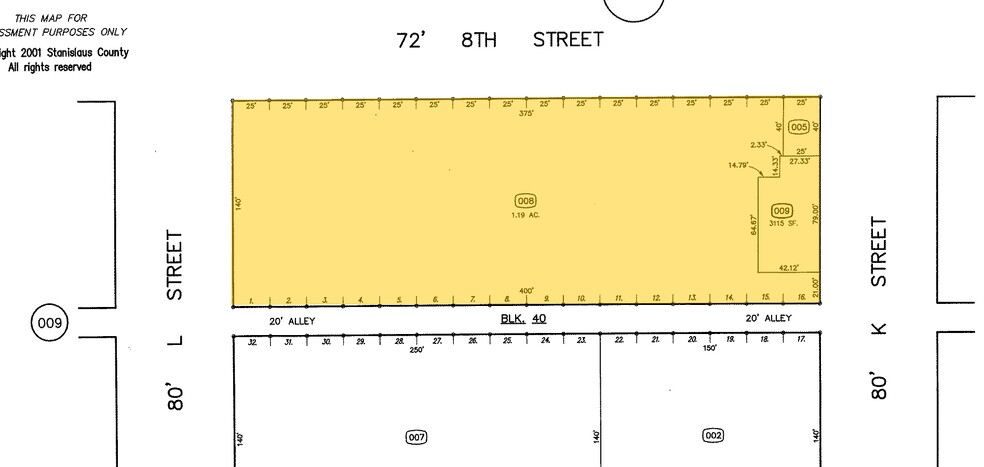 1107 8th St, Modesto, CA à vendre - Plan cadastral - Image 2 de 2