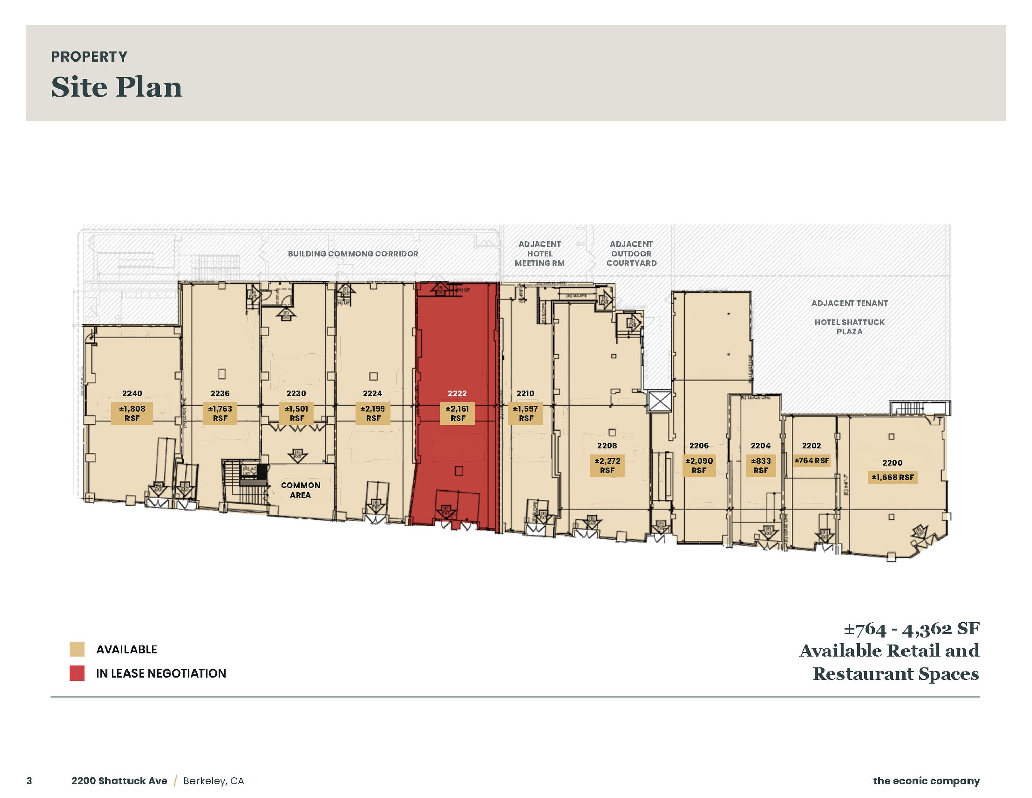 2200-2240 Shattuck Ave, Berkeley, CA à louer Plan de site- Image 1 de 1